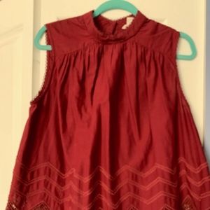 Maroon, Cotten Swing Shirt
